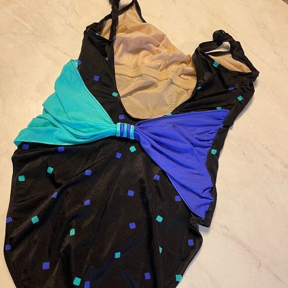 Vintage 80's Rose Marie Reid Bow One Piece 16 - Picture 2 of 9